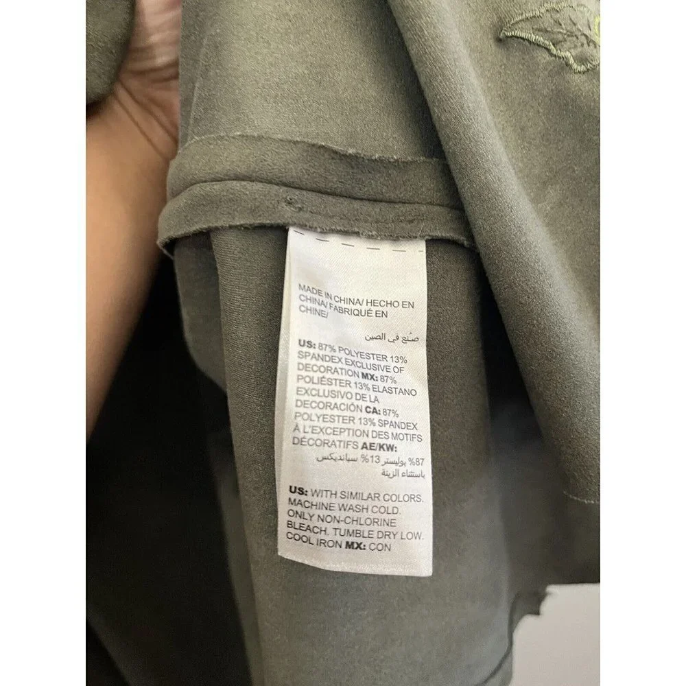 Chico's Olive Green Open-Front Utility Jacket